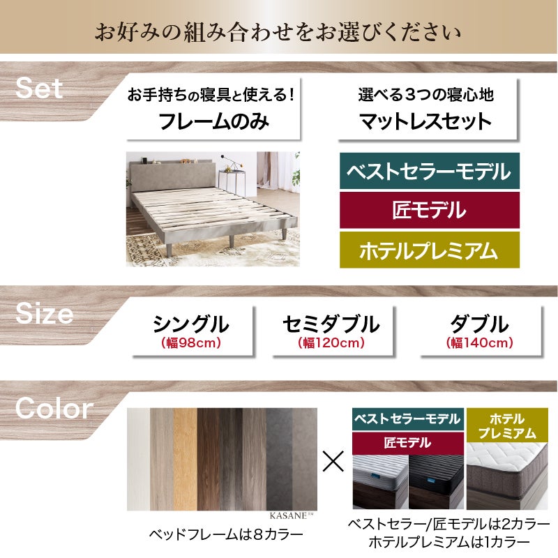 お好みの組み合わせをお選び下さい