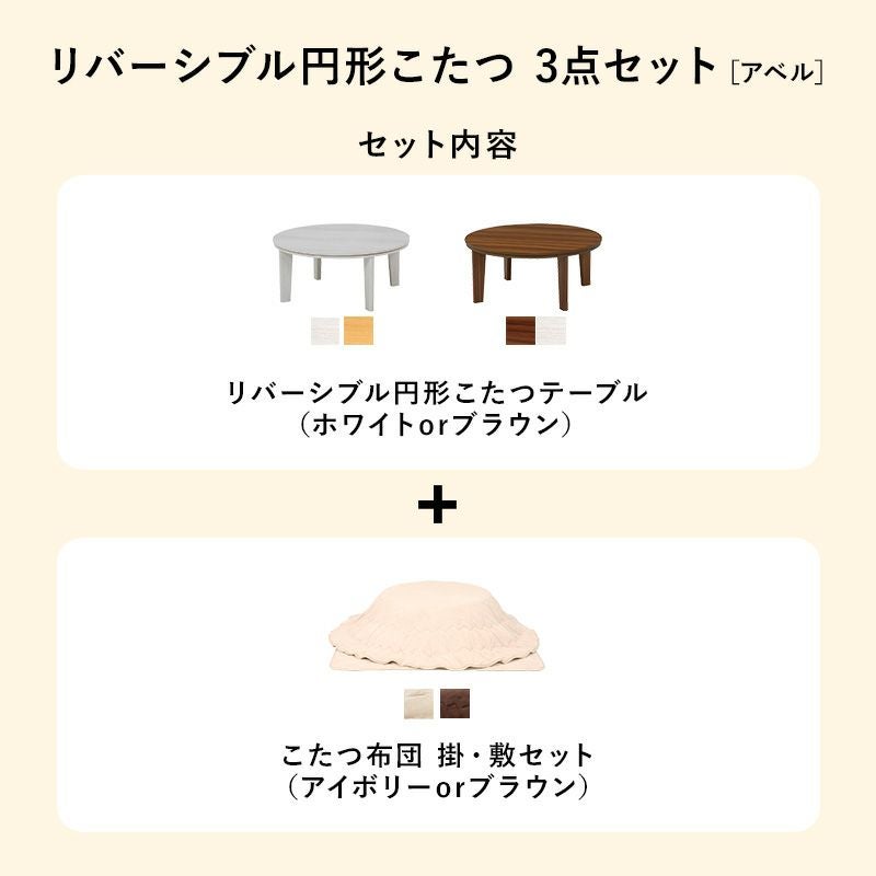 セット内容　テーブル＋こたつ布団掛け敷きセット