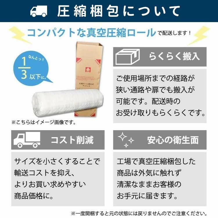 圧縮梱包で運搬費用も抑えてお求めやすい価格に
