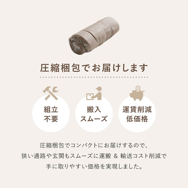 圧縮梱包でお届けします