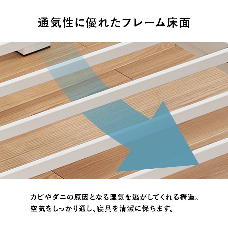 通気性に優れたフレーム床面